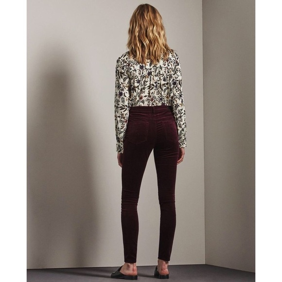 AG Adriano Goldschmied The Farrah High Rise Skinny Red Velvet Jeans EUC Size 24 - Picture 3 of 9